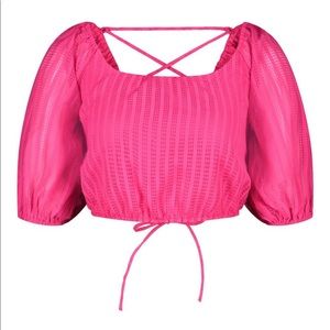 BRAND NEW PINK LACE UP TOP